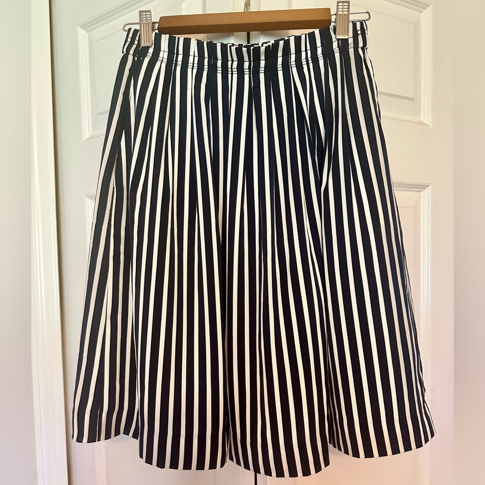 J. Crew Mercantile Pleated Striped Skirt with pockets